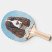 イングリッシュスリンガー絵画スパニエル犬オリジナルドッグアート 卓球ラケット (横)