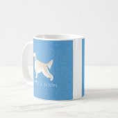 イングリッシュセッターが犬のシルエットを上手に仕上げる コーヒーマグカップ (正面左)