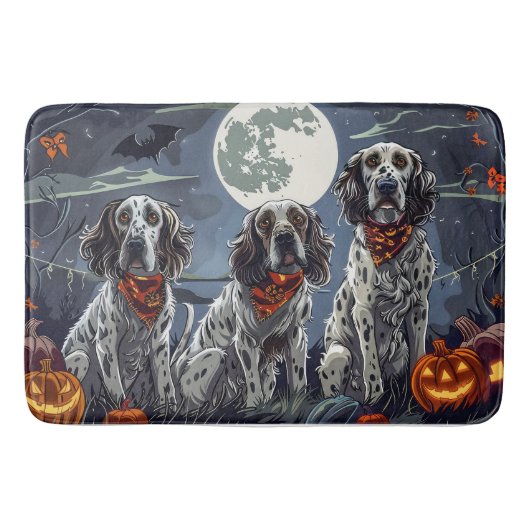 イングリッシュセッターのハロウィーン スプーキー バスマット (正面)