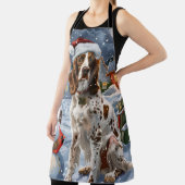 イングリッシュセッターウィンターワンダーランドクリスマスジョイ エプロン (インサイチュ)