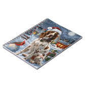 イングリッシュセッターウィンターワンダーランドクリスマスジョイ ノートブック (左側)