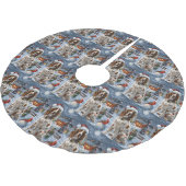 イングリッシュセッターウィンターワンダーランドクリスマスジョイ ブラッシュドポリエステルツリースカート (アングル)