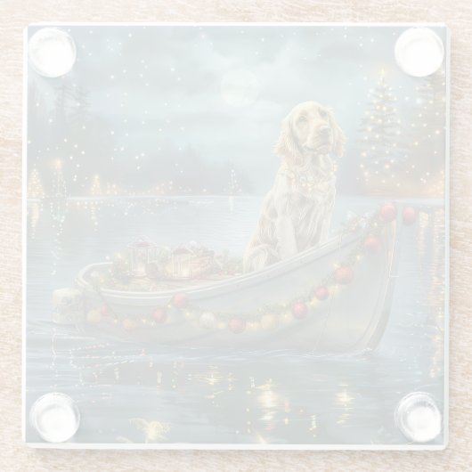 イングリッシュセッタークリスマスフェスティバル航海 ガラスコースター (裏面)