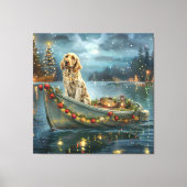 イングリッシュセッタークリスマスフェスティバル航海 キャンバスプリント (正面)