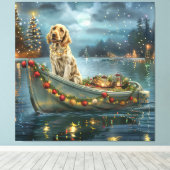 イングリッシュセッタークリスマスフェスティバル航海 キャンバスプリント (インサイチュ (ウッドフロア))