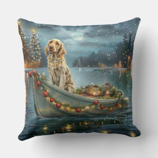 イングリッシュセッタークリスマスフェスティバル航海 クッション (裏面)