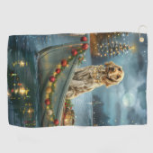 イングリッシュセッタークリスマスフェスティバル航海 ゴルフタオル (横)