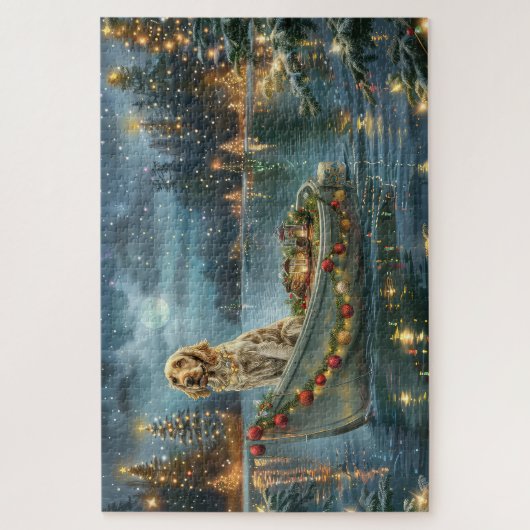 イングリッシュセッタークリスマスフェスティバル航海 ジグソーパズル (縦)