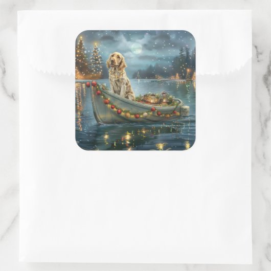 イングリッシュセッタークリスマスフェスティバル航海 スクエアシール (バッグ)