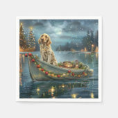 イングリッシュセッタークリスマスフェスティバル航海 スタンダードカクテルナプキン (正面)