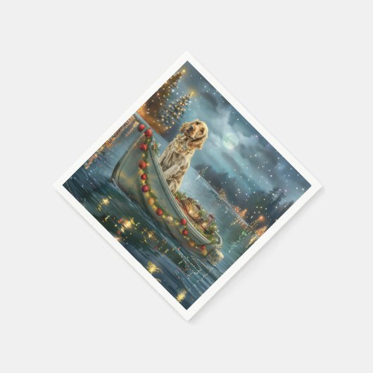 イングリッシュセッタークリスマスフェスティバル航海 スタンダードカクテルナプキン (角)