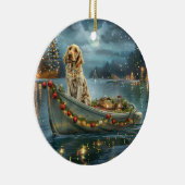 イングリッシュセッタークリスマスフェスティバル航海 セラミックオーナメント (右)