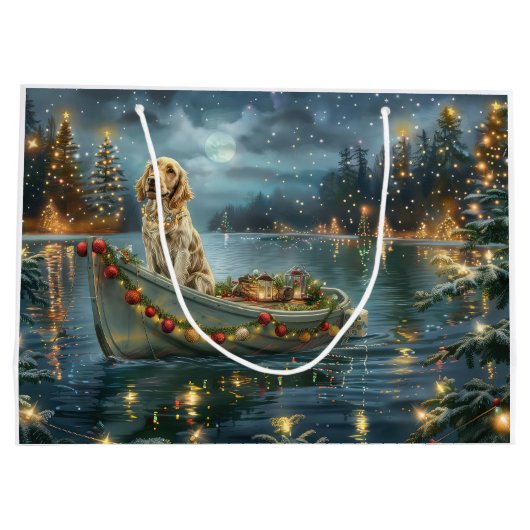 イングリッシュセッタークリスマスフェスティバル航海 ラージペーパーバッグ (裏面)