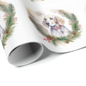 イングリッシュセッタークリスマスリースフェスティバルカップ ラッピングペーパー (ロールコーナー)