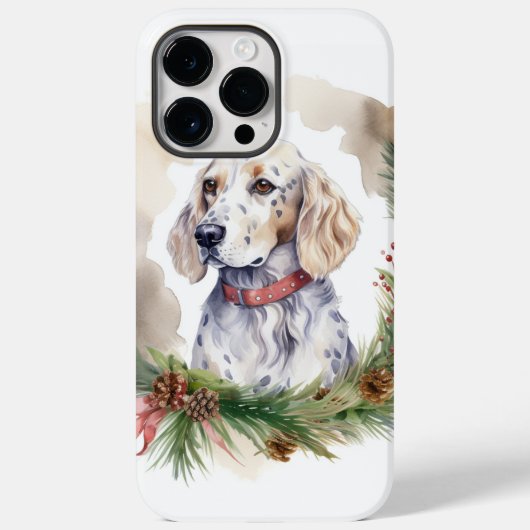 イングリッシュセッタークリスマスリースフェスティバルカップ Case-Mate iPhoneケース (裏面)