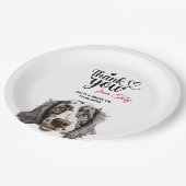 イングリッシュセッタードッグウェディングレセプション ペーパープレート (アングル)