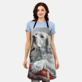 イングリッシュセッタードッグクリスマスフェスティバル エプロン (着用した状態)