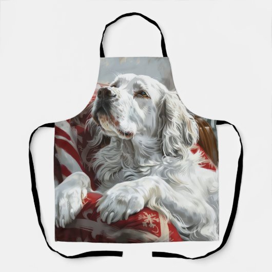 イングリッシュセッタードッグクリスマスフェスティバル エプロン (正面)