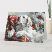 イングリッシュセッタードッグクリスマスフェスティバル カード (正面)