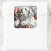 イングリッシュセッタードッグクリスマスフェスティバル スクエアシール (バッグ)