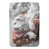 イングリッシュセッタードッグクリスマスフェスティバル バスマット (正面縦)