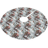 イングリッシュセッタードッグクリスマスフェスティバル ブラッシュドポリエステルツリースカート (アングル)