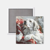 イングリッシュセッタードッグクリスマスフェスティバル マグネット (正面/裏面)
