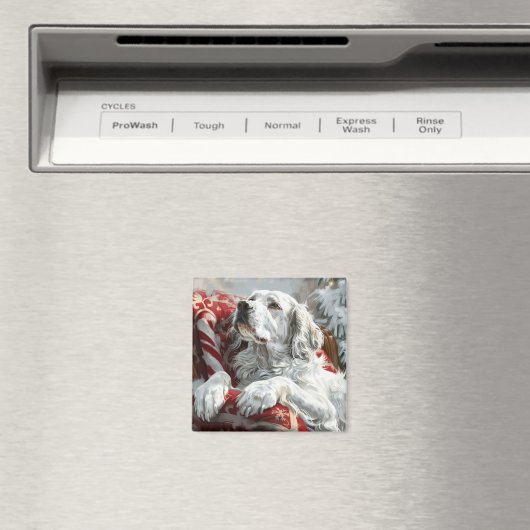 イングリッシュセッタードッグクリスマスフェスティバル マグネット (インサイチュ (食洗機))