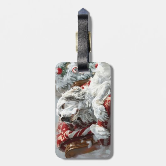 イングリッシュセッタードッグクリスマスフェスティバル ラゲッジタグ (裏面縦)