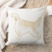 イングリッシュセッタードッグブリードイラストレーションシルエット クッション (ブランケット)