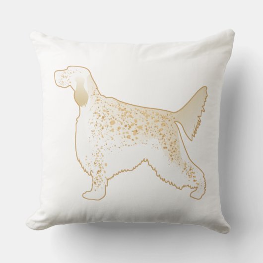 イングリッシュセッタードッグブリードイラストレーションシルエット クッション (正面)
