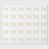 イングリッシュセッタードッグブリードイラストレーションシルエット ラッピングペーパー (フラット)