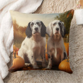 イングリッシュセッターパピー秋デライトカボチャ クッション (ブランケット)