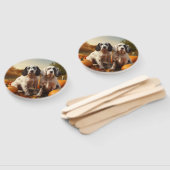 イングリッシュセッターパピー秋デライトカボチャ ハンドファン (組立なし)