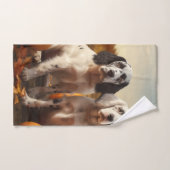 イングリッシュセッターパピー秋デライトカボチャ バスタオルセット (ハンドタオル)