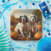 イングリッシュセッターパピー秋デライトカボチャ ペーパープレート (パーティー)