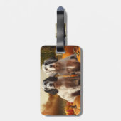 イングリッシュセッターパピー秋デライトカボチャ ラゲッジタグ (裏面縦)