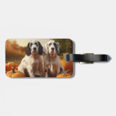 イングリッシュセッターパピー秋デライトカボチャ ラゲッジタグ (裏面横)