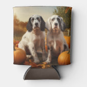 イングリッシュセッターパピー秋デライトカボチャ 缶クーラー (正面)