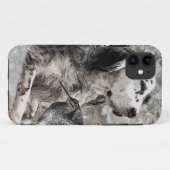 イングリッシュセッターペーパーウェイトフォトブロック木壁 Case-Mate iPhoneケース (裏面(横))