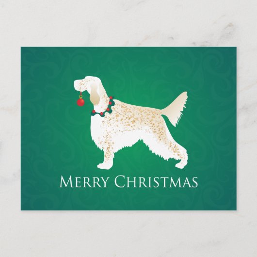 イングリッシュセッターメリークリスマスデザイン シーズンポストカード (正面)