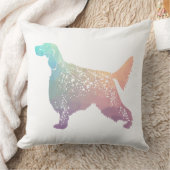 イングリッシュセッター犬の幾何学的シルエット – Pastel クッション (ブランケット)