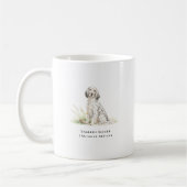 イングリッシュセッター犬の水彩絵画 語録 コーヒーマグカップ (左)