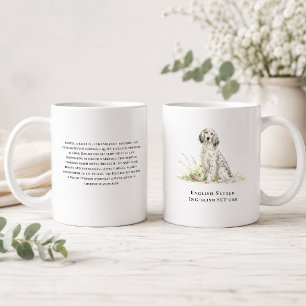 イングリッシュセッター犬の水彩絵画 語録 コーヒーマグカップ