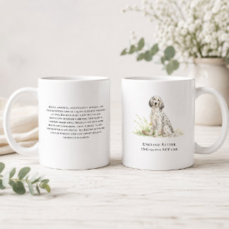 イングリッシュセッター犬の水彩絵画 語録 コーヒーマグカップ