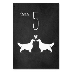 イングリッシュセッター犬シルエット結婚式レセプション テーブルナンバー