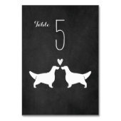 イングリッシュセッター犬シルエット結婚式レセプション テーブルナンバー (裏面)