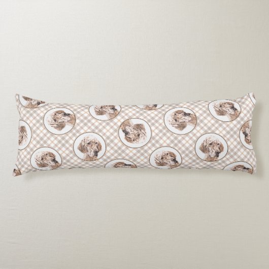 イングリッシュセッター絵を描オレンジベルトンのペットドッグアート ボディピロー (正面)