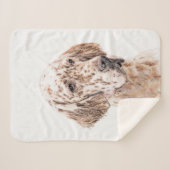 イングリッシュセッター絵画オレンジベルトンのドッグアート シェルパブランケット (正面(横))