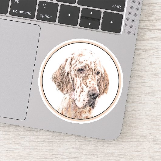 イングリッシュセッター絵画オレンジベルトンのドッグアート シール (詳細)